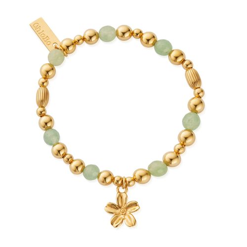 In Bloom FORGET ME NOT Aventurine Bracelet - Gold Jewellery - ChloBo - Modalova