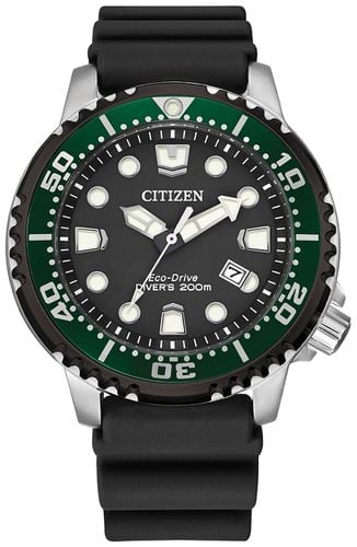 Men's Promaster Diver Eco-Drive Green Bezel Silicone Watch - Citizen - Modalova