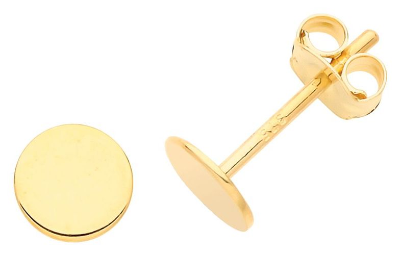 Ct Gold Flat Circle Stud Earrings ES672 Jewellery - James Moore TH - Modalova