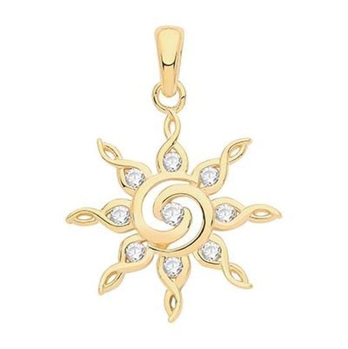 SILVER GOLD PLATED CZ SET TWIRL STAR PENDANT Jewellery - James Moore TH - Modalova