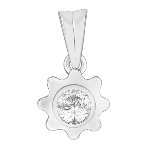 Single Stone Rubover Cog Pendant (0.25ct Jewellery - Perfection Crystals - Modalova