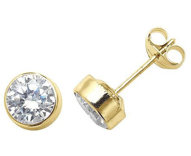 Ct Yellow Gold Round Cz Stud Earrings ES233S Jewellery - James Moore TH - Modalova