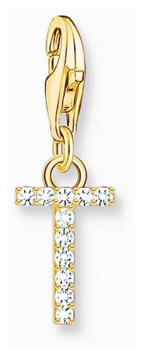 Charm Pendant Letter T With Stones Gold Jewellery - Thomas Sabo - Modalova