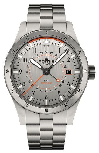 Flieger F-43 Triple-GMT Titanium Orange (43mm) Watch - FORTIS - Modalova