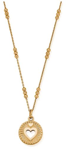 GOLD Triple Bobble Chain Guiding Heart Necklace Jewellery - ChloBo - Modalova