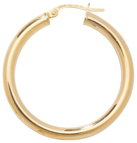 K Yellow Gold Hoop Earrings 25 mm ER384 Jewellery - James Moore TH - Modalova