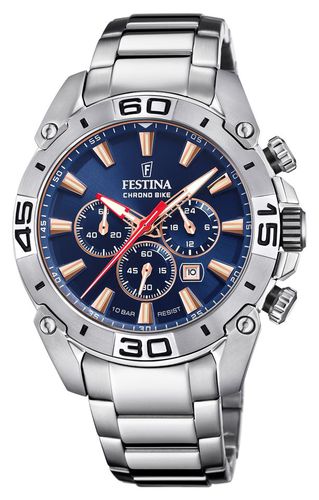 Chronobike 2021 | Navy Dial | Stainless Steel Watch - Festina - Modalova