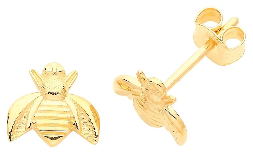 Ct Gold Small Detail Bee Stud Earrings ES665 Jewellery - James Moore TH - Modalova