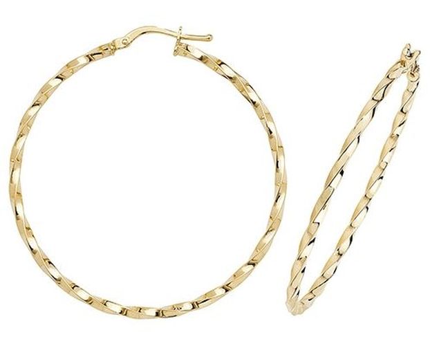 K Yellow Gold Hoop Earrings 40 mm ER1008-40 Jewellery - James Moore TH - Modalova