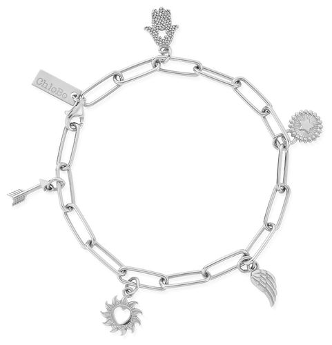 Soul Compass Multi Charm Link Chain Bracelet Sterling Jewellery - ChloBo - Modalova