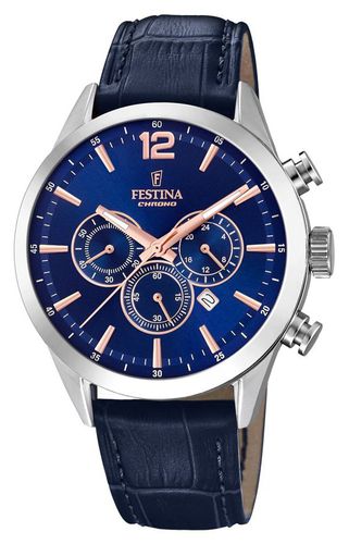 Men's Chronograph | Dial | Leather Strap Watch - Festina - Modalova