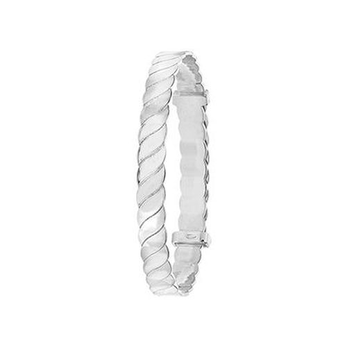 SILVER BABIES TWISTED EXPANDABLE BANGLE G4408 Jewellery - James Moore TH - Modalova