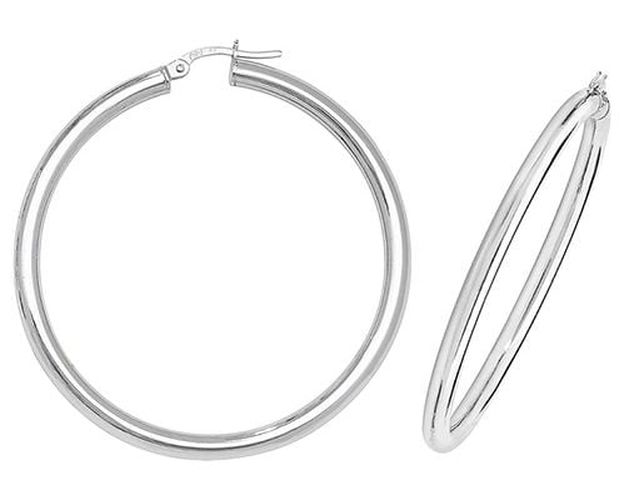 Ct White Gold 40mm Hoop Earrings ER504W Jewellery - James Moore TH - Modalova