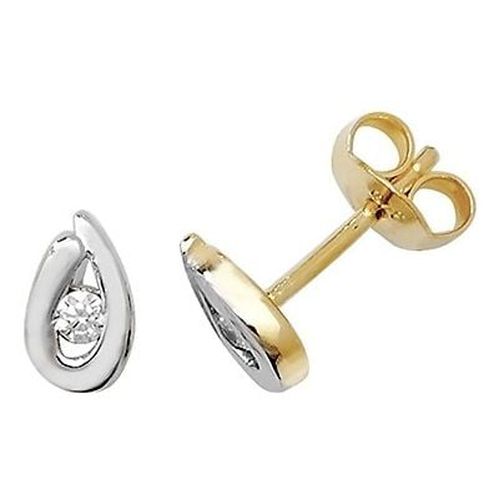 K Y/g & w/g Cubic Zirconia Stud Earrings Jewellery - James Moore TH - Modalova