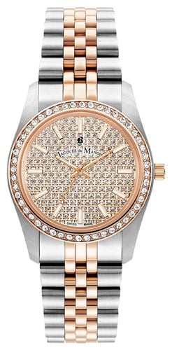 Inspiration Glamour (34mm) Rose-Gold Pave Watch - Jacques Du Manoir - Modalova