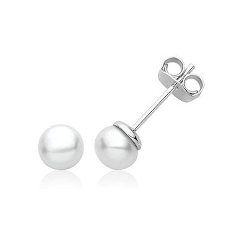 Silver Pearl Studs 6mm G51407 Jewellery - James Moore TH - Modalova