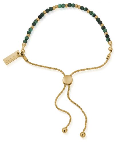 Dainty Sparkle Malachite Gold Tone Adjustable Jewellery - ChloBo - Modalova