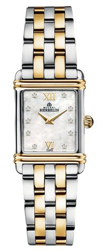 Art Deco Diamonds Set Women's Two Tone Watch - Herbelin - Modalova