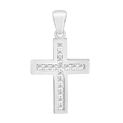 Channel Set Cross Pendant (0.25ct) P3102 Jewellery - Perfection Crystals - Modalova