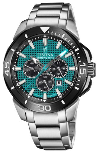 Chrono Bike 2022 Turquiose Dial / Stainless Steel Watch - Festina - Modalova