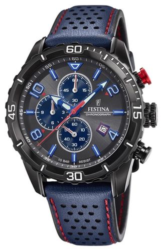 Men's Chronograph | Leather Strap | / Watch - Festina - Modalova