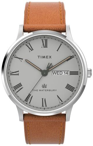 Men's Waterbury (40mm) Dial / Leather Strap Watch - Timex - Modalova