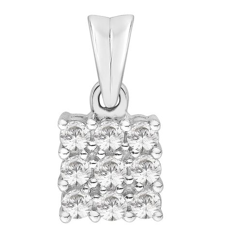 Square Shaped Cluster Pendant (0.50ct) Jewellery - Perfection Crystals - Modalova