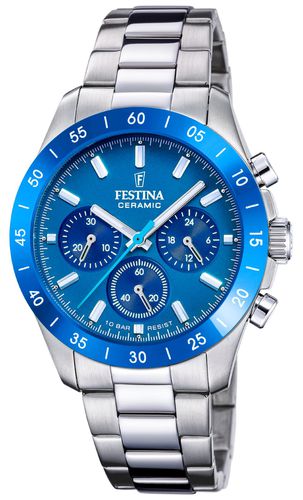 Ceramic Chronograph (39mm) Dial / Stainless Watch - Festina - Modalova