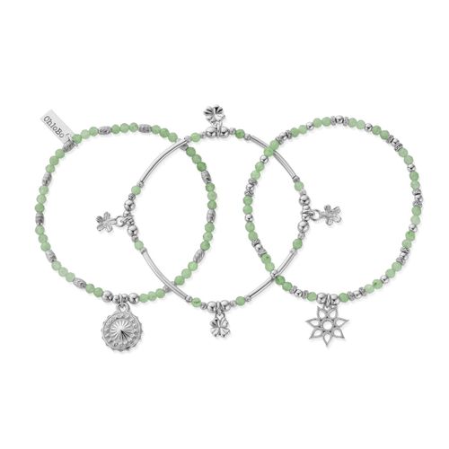 In Bloom LUCKY Aventurine Stack of 3 Bracelets - 925 Jewellery - ChloBo - Modalova