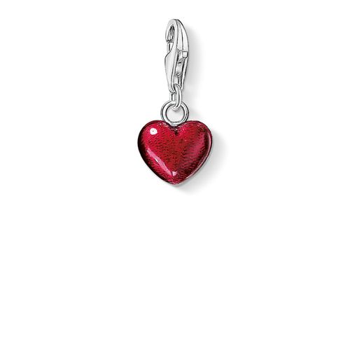 Heart Charm Red 925 Sterling Silver Cold Enamel Jewellery - Thomas Sabo - Modalova