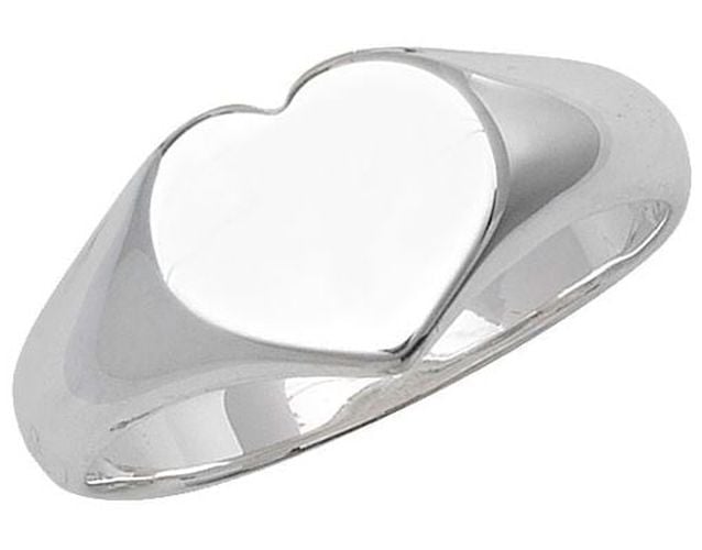 Silver Babies Heart Signet Ring Size I G7397/ Jewellery - James Moore TH - Modalova