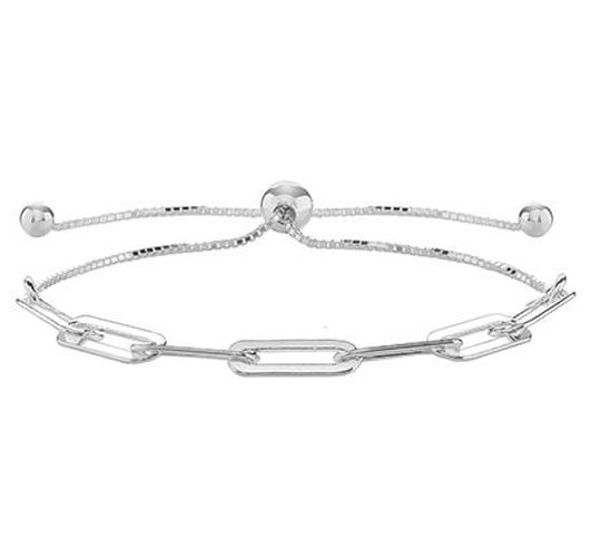 Silver Paperclip Pull Through Bracelet G2690 Jewellery - James Moore TH - Modalova