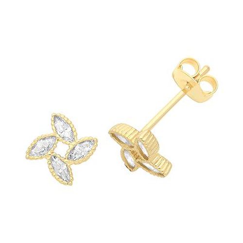 Ct Y/g Czf Flower Stud Earrings ES1691 Jewellery - James Moore TH - Modalova