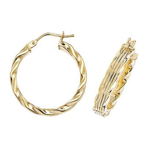 Ct Y/g 20mm Fancy Hoop Earrings ER995-20 Jewellery - James Moore TH - Modalova