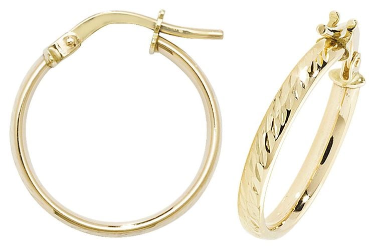 Mm Diamond Cut Hoop Jewellery - James Moore TH - Modalova