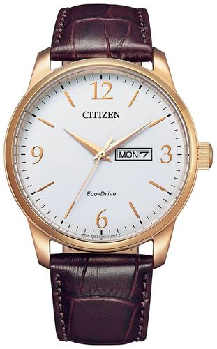 Men's Eco-Drive Dial Leather Strap Watch - Citizen - Modalova