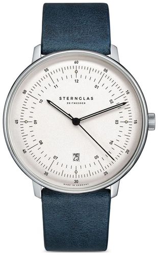 Hamburg Quartz (42mm) White Dial / Leather Watch - STERNGLAS - Modalova