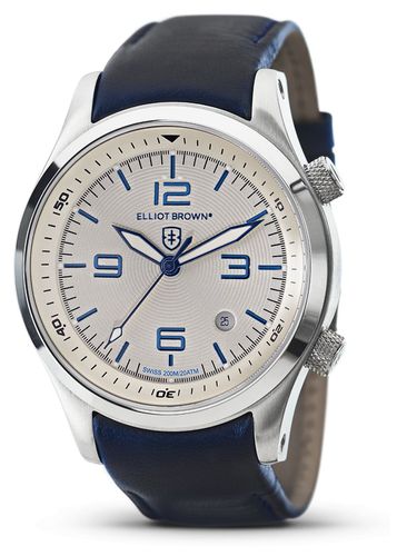 Canford Quartz (44mm) Grooved White Dial / Dark Watch - Elliot Brown - Modalova