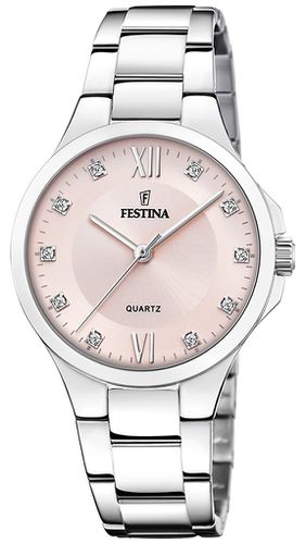 Ladies Steel With CZ Set & Steel Bracelet Watch - Festina - Modalova