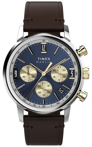 Marlin Quartz Chrono (40mm) Dial / Leather Watch - Timex - Modalova