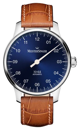 NÂ°03 (38mm) Dial / Cognac Leather Watch - MeisterSinger - Modalova