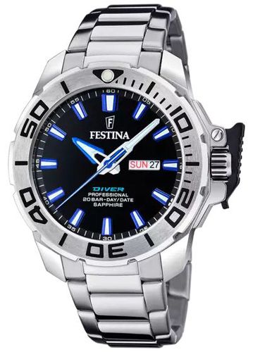 Men's Diver (46.3mm) Dial / Stainless Steel Watch - Festina - Modalova