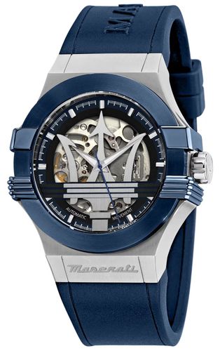 Men's Potenza Automatic Dial Silicone Watch - Maserati - Modalova