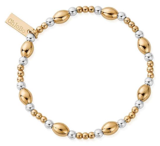 Gold and Silver Mixed Metal Cute Oval Bracelet GMBCOR Jewellery - ChloBo - Modalova