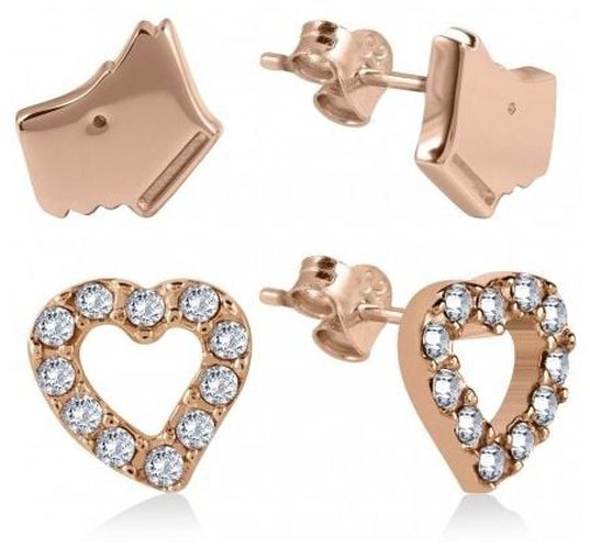 Radley Rose Gold Stone Set Heart And Dog Head Jewellery - Radley Jewellery - Modalova