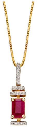 Diamond Ruby Art Deco Baguette Jewellery - Elements Gold - Modalova