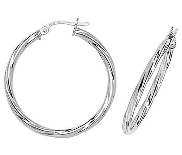 CT WHT GOLD 25MM HOOP EARRINGS ER351W Jewellery - James Moore TH - Modalova