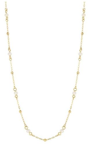 Ct Yellow Gold Freshwater Pearl Fine Link Jewellery - Elements Gold - Modalova