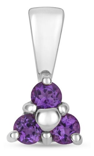 White Gold Amethyst 3 Stone Pendant PD230WA Jewellery - James Moore TH - Modalova