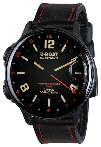 Capsoil Doppiotempo (55mm) Red Rehaut DLC / Watch - U-Boat - Modalova